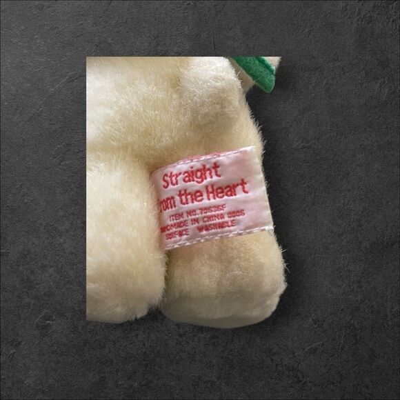 Straight from the Heart White Bear Hidden Flowers Plush Stuffed Animal 7" - Picture 2 of 10